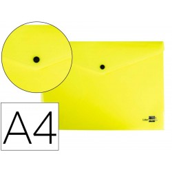 Bolsa Envelope A4 LIDERPAPEL c/Mola Amarelo Fluoro