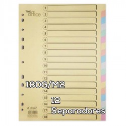 Separador Cartolina A4 12FLS 180g/m2