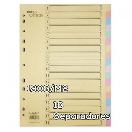 Separador Cartolina A4 18FLS 180g/m2