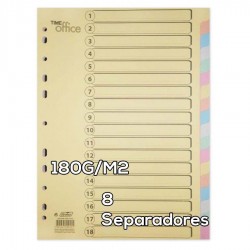 Separador Cartolina A4 8FLS 180g/m2